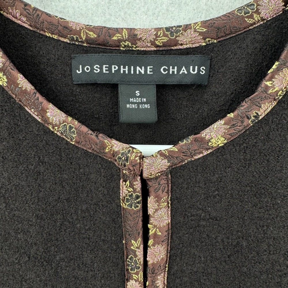 Josephine Chaus Sweater Jacket‎ Womens Small Wool Knit Smart Floral Trim NWT - Picture 4 of 8
